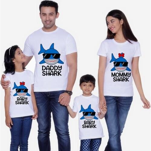 Shark T-Shirt Family Matching Clothes Mommy and Me Clothes Shark T-Shirt Boys Clothes Shark Dad Short Sleeve T-Shirt Christmas