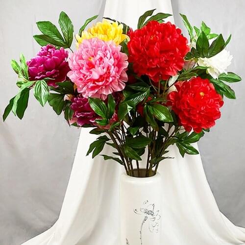 Peonies Simulation Peony Fake Flower Artificial Flowers Cloth Wedding Decoration Handmade 106cm Party Accessories Home Decor