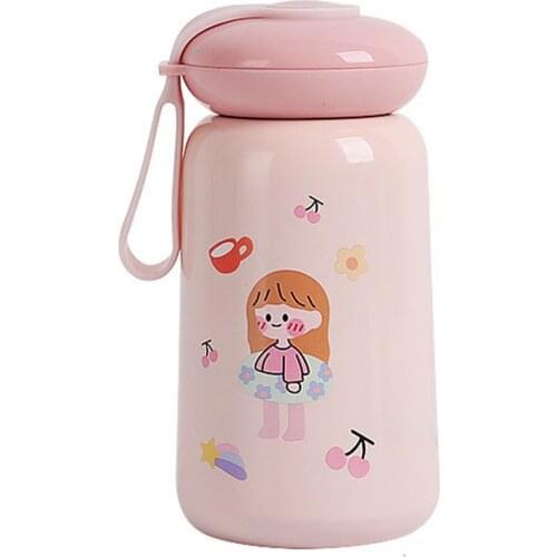 Insulated Cup Eco-friendly Rust-proof Stainless Steel Coffee Vacuum Flasks Cartoon Pattern Leak-proof Durable Drinking Water Mug