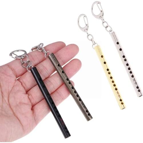 Mini Pocket Flute Keychain Portable Pendant 8cm Aluminum Pocket Keychain Flute Flute Instrument J4j8 Tube Musical U2k3