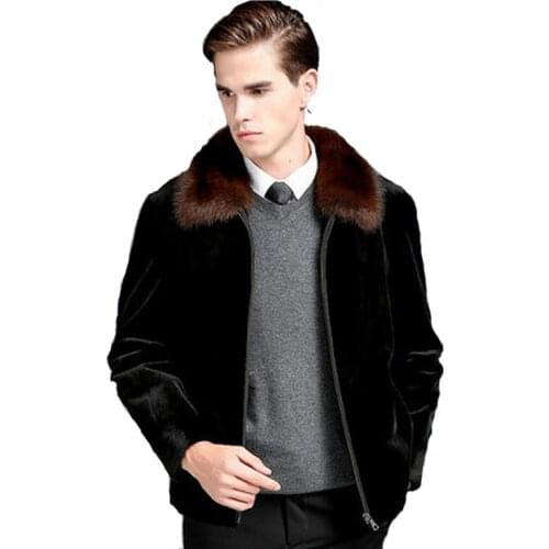 New Imitation Fur Mens Clothing Mens Clothing Coat Mens Water Collar Lapels Fur Grass Mens Fur Coat jacket Size S-4XL 5XL