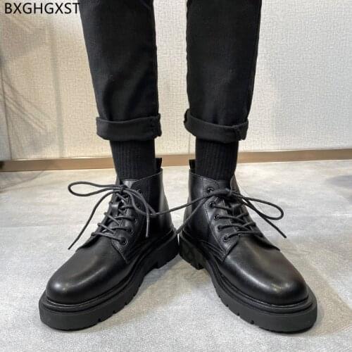 Motorcycle Shoes for Man 2021 Platform Boots for Men Male Ankle Boots Men Casual Shoes Martin Boots Man Winter Shoes Men Zapatos