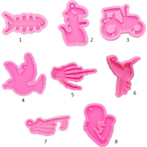 N7MF DIY Crafts Keychain Epoxy Resin Mold Jewellery Necklace Pendant Silicone Mould