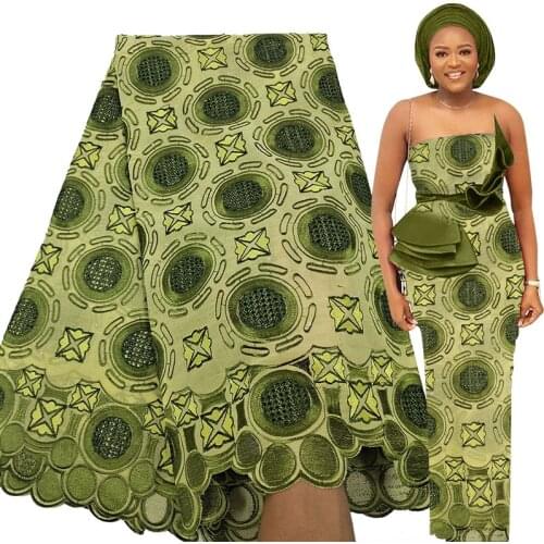 Fabricbob Latest Cotton Nigerian Lace Fabric 5 Yards 2021 High Quality African Party Stone Embroidery Swiss Voile Lace Fabric