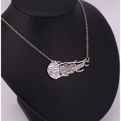 Hzew jellfish pendant necklace sea creature animal necklaces gift