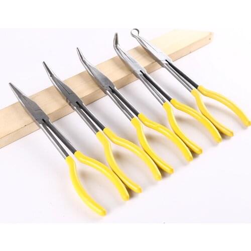 Long Nose Handle Pliers 11" Inch Multi-functional Straight 25 45 90 Degree O-Shape Circle Bend Needle Pliers Mechanics Hand Tool