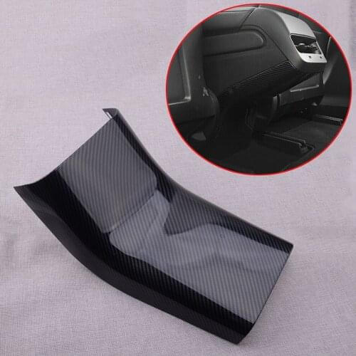 Carbon Fiber Style ABS Rear Seat Armrest Box Anti Kick Cover Trim Fit for Tesla Model 3 2017 2018 2019 Accessories