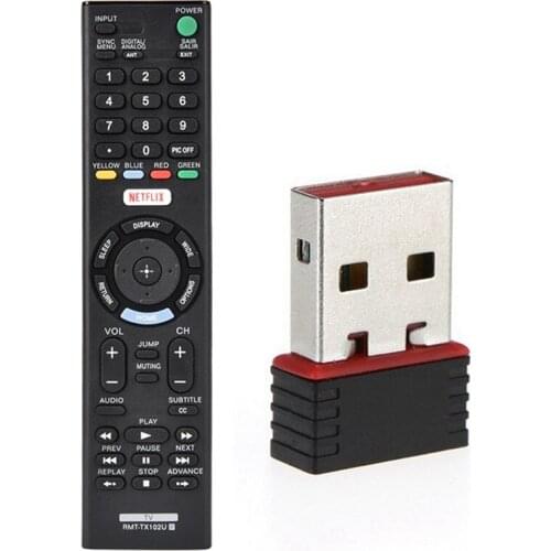 Realtek USB Wireless 802.11B/G/N Lan Card Wifi Network Adapter RTL8188 & Smart Tv Remote Control For Sony Rmt-Tx102u