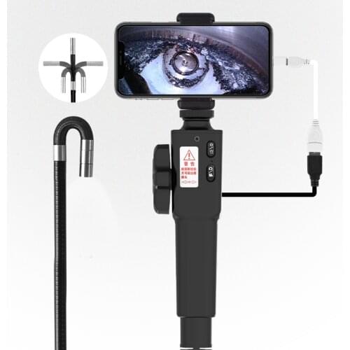 4.5 Inch 180Degree Steering Lens Two Way Articulate Handheld Endoscope 1080P Inspection OTG Borescope Camera Digital Microscope