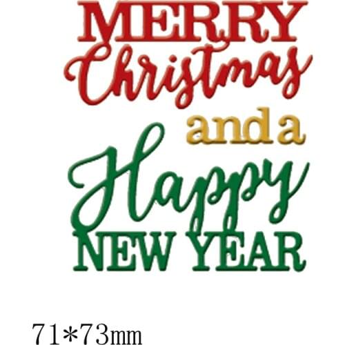 Merry Christmas Happy NEW YEAR Metal Cutting Dies Stencils DIY Scrapbooking Album Paper Cards Craft Embossing Word Dies