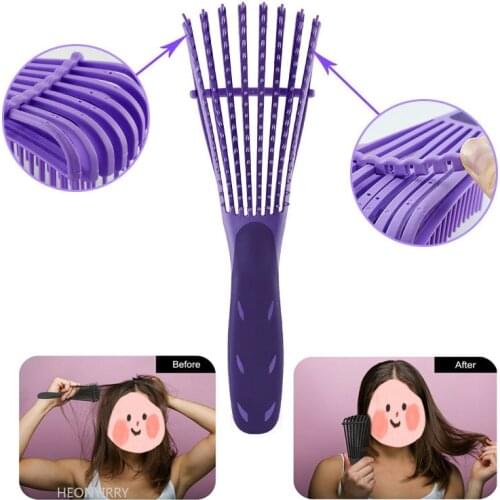 Salon Detangling Brush for Curly Hair Non-slip Rubber Octopus Hair Brush Comb Scalp Massage Brushes Hair Styling Tool