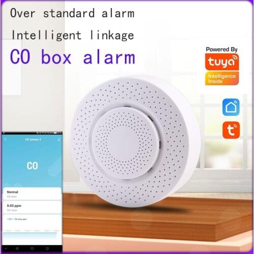 Tuya Wifi Smart CO Detector Alarm Combustible Gas Alarmer 0-500 Ppm Carbon Monoxide Sensor Alarm For Smart Home Smart Life APP