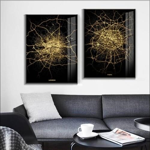 Modern City Map Art Canvas Painting Abstract Map Poster Printing Waterproof Poster ROME/VIENNA/AMSTERDAM/PRAGUE/COPENHAGEN/COLOG