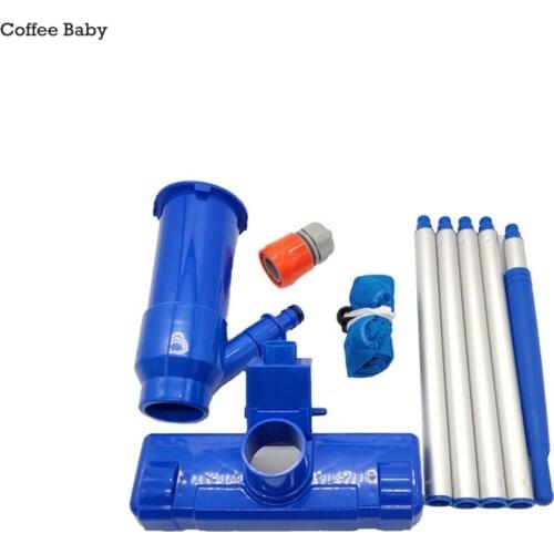 Pool Vacuum Cleaner Set Pool Spa Pond Mini Jet Vacuum Cleaner with Brush and Bag and 4ft Pole for Cleaning Pool Spa Fountain