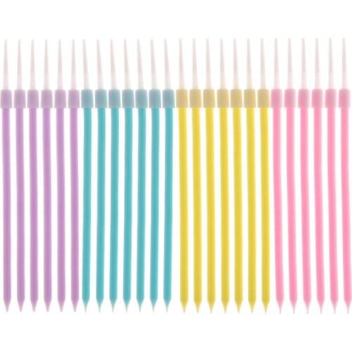 40pcs in 5 Boxes Colorful Birthday Candles Birthday Party Decoration Slender Cake Candles Long Cake Candle