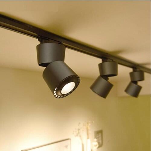 Dimmable 10W/15W/20W LED Track Light for Store/Shopping Mall Lighting Lamp 3000K 6000K White/Black Shell LED Spot Light