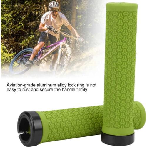 Bicycle Grips ZTTO Mountain Bike Handlebar Single Locking Grips Bicycle Shock Absorbing Rubber Grips Bicycle Parts Accessories