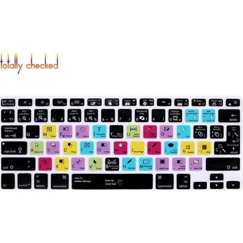 Adobe InDesign Spanish Hotkey Shortcuts Silicone Keyboard Cover Protector Keypad Skin For Mac Air Pro Retina 13"15"17" EU/US
