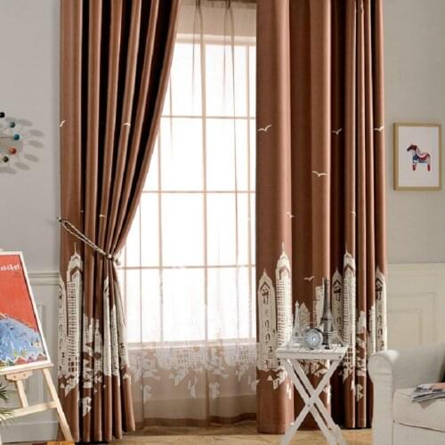 Curtains for Living Room Modern minimalist cartoon city living room bedroom childrens room high shading fabric curtain