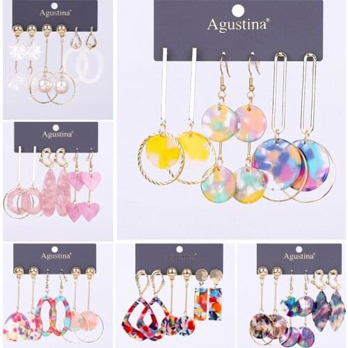 Acrylic earrings 2020Boho for women big korea handmade geometric bohemian vintage gold jewelry wholesale bridal popular earrings