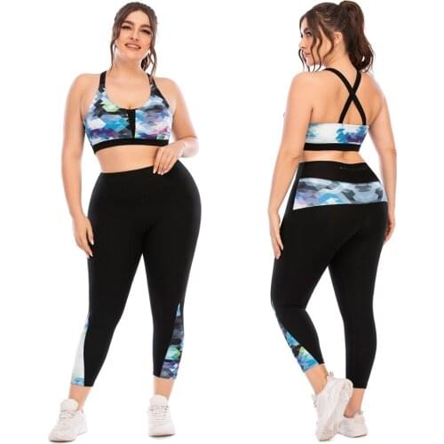 Yoga Sets Womens 2 Piece Set Leggings + Elastic Sports Bras Women Gym Clothing Fitness Sportswear Workout Seamless Sports Suits