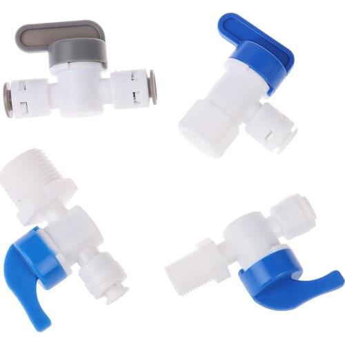 1/4" 1/2" Inline Tube Tap Shut Off Ball Valve Quick Fitting Connection Aquarium RO Water Filter Reverse Osmosis System
