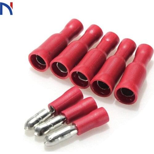 100PCS/50Pairs Female Male Electrical Wiring Connector Insulated Crimp Bullet terminal for 22~16 AWG Audio Wiring