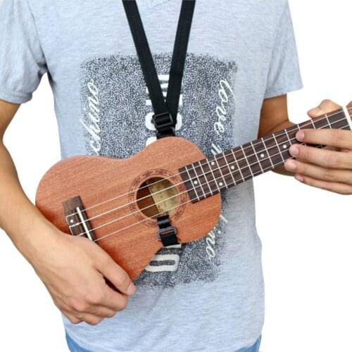 2pcs Ukulele Strap Belt Adjustable Guitar Mandolin Instrument Hook Black Guitar Accessories Black Hang Neck Strap