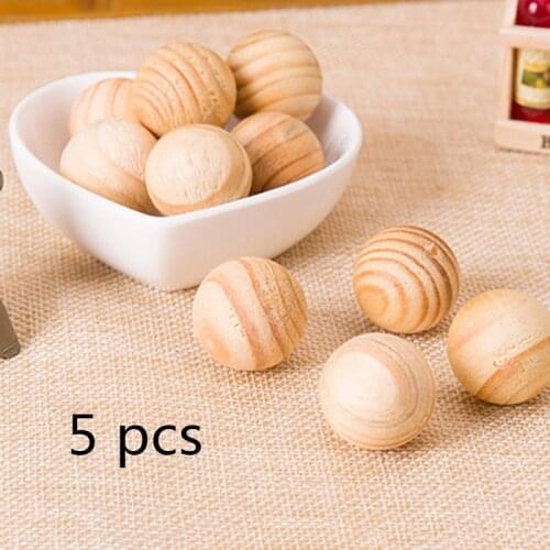 5 Pcs Moth Insect Camphor Natural Cedar Wood Wood Ball Mildew Wardrobe Clothes Drawer Health Pest Control Bug Repellent Ball
