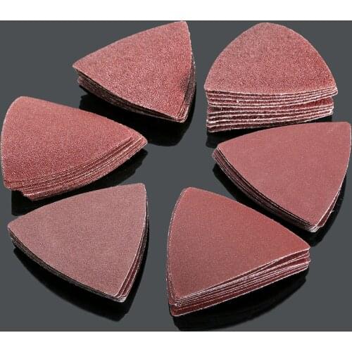 60Pcs 40-240 Grits 80mm Triangle Sand Paper Sanding Sheets Discs Pads Sandpaper Hook Loop for Polishing Grinding Abrasive Tools