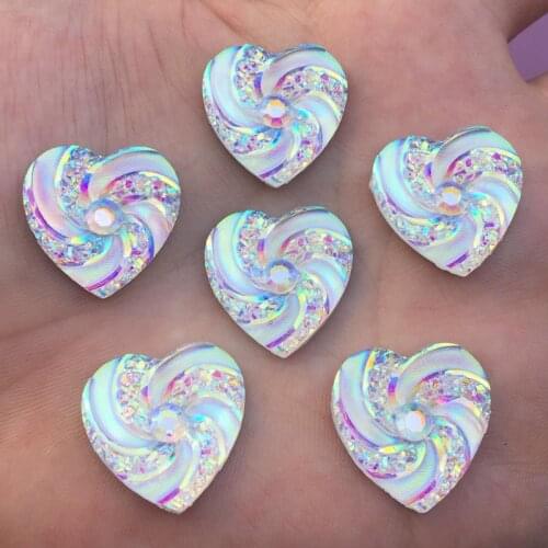 80pcs 20mm Rhinestone buttons Shiny Heart Resin rhinestone Crystals Flat back Stones Strass DIY -B930*4