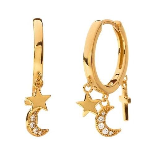 AIDE Star Drop Earrings For Girl S925 Silver Earrings For Women Piercing Earring Vintage Fine Jewelry Pendientes Aretes For Gift