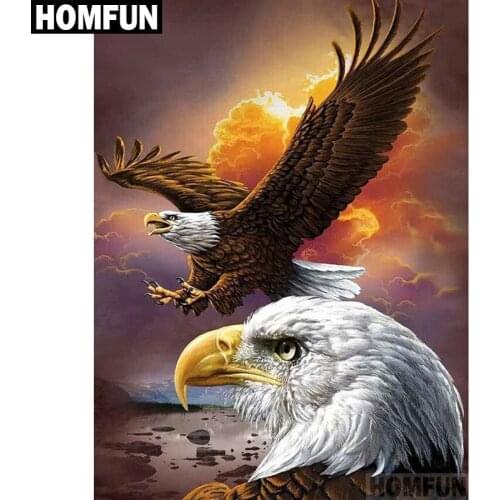 HOMFUN Full Diamond "Animal eagle" DIY 5D Diamond Painting Cross Stitch Home Decor Picture Of Rhinestone Handmade A00509