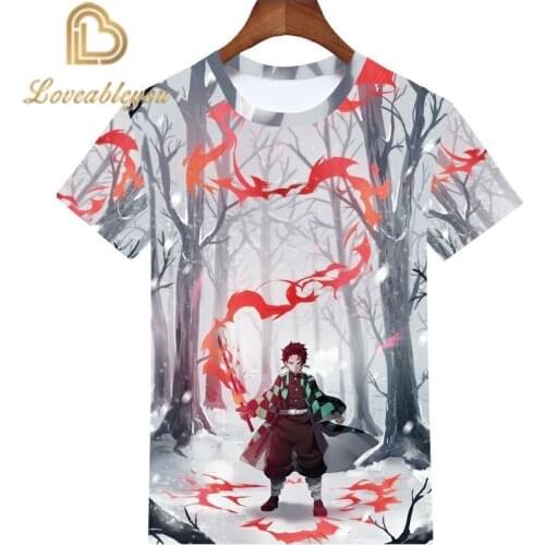 Demon Slayer Fashion Demon Slayer T Shirt Men and Women Top Tees Kimetsu No Yaiba Streetwear Harajuku Japanese Anime T-shirt