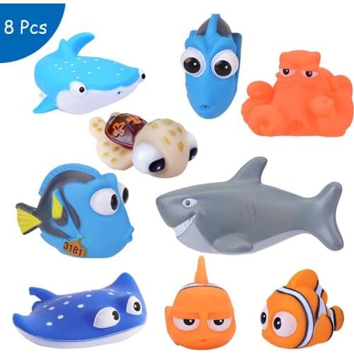 Baby Bath Toys Squeeze Toys Finding Nemo Dory Float Spray Water Soft Rubber Bathroom Play Animals children Bath Clownfish Toys