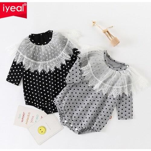 IYEAL Baby Spring Autumn Clothing Infant Newborn Toddler Girls Bodysuit Cotton Clothes Outfit Lace Baby Jumpsuit Playsuit