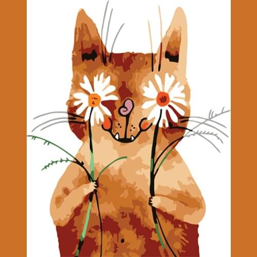 DIY Painting By Numbers CutCat Animal Kit Picture By Numbers 40x50cm Acrylic Paintings On Canvas Home Decoration Gift Wall Art