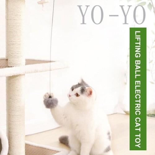 Pet Cat Ball Teaser Toys Electric Automatic Lifting Interactive Rod Yo-Yo Funny Puzzle Smart Supply Balls