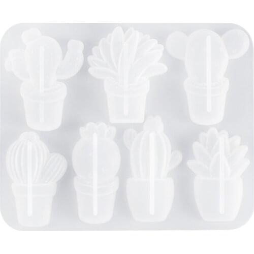 Cactus Silicone Fondant Mold Cacti DIY Crystal Epoxy Resin Crafts Casting Mold Handmade Sugarcraft Chocolate Mold
