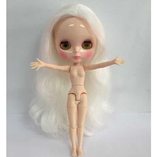 Joint body Nude Blyth Doll, white hair Factory doll Fashion doll Suitable For DIY Change BJD Toy For Girls