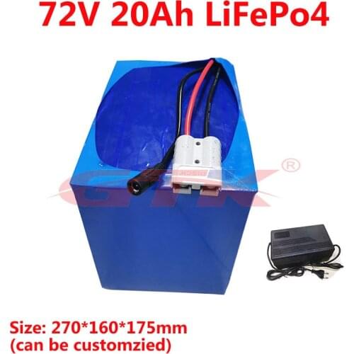 GTK LiFepo4 72V 20Ah 1440Wh lithium battery with 24S BMS for citycoco scoote electric scooter electric motorcycle+5A charger