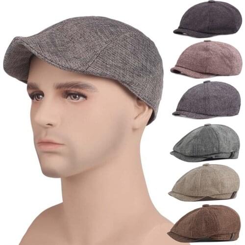 Men Berets Spring Autumn Casual Street Newsboy Beret Hat Outdoor Travel Sports Hiking Hats Caps Retro Vintage Octagon Cap
