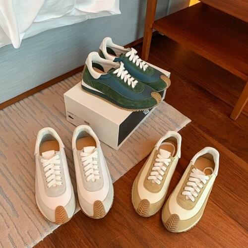 2020 new Korean version waffle Gump shoes leather sports casual shoes inner high platform wave shoes womens shoes