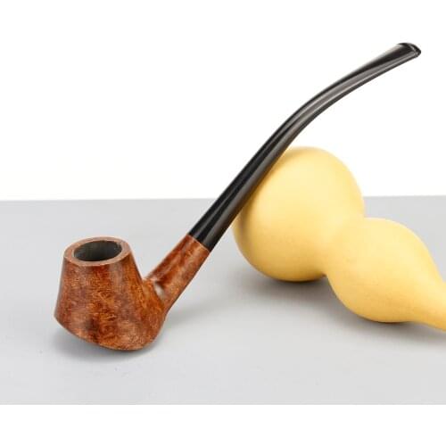 New Creative Briar Pipe 3mm Metal Filter Briar Smoking Pipe Handmade Long Tobacco Pipe Briar Wood Smoke Pipe Set