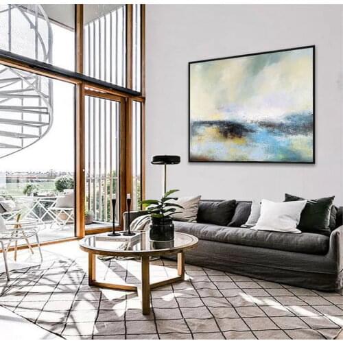 New Arrivals Hand-painted High Quality Big Size Blue Abstract Oil Painting on Canvas Abstract Painting for Wall Art Home Decor