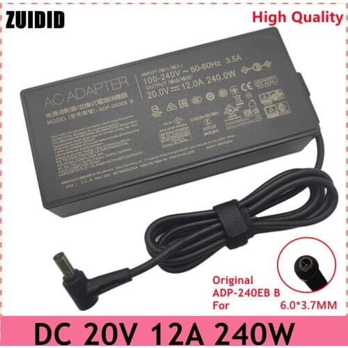 Original 20V 12A 240W AC Charger Laptop Adapter For ASUS Gaming ROG 15 16 GX550LXS RTX2080 GX502L FA506 ADP-240EB B Power Supply