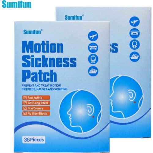 72pcs=2boxes Anti Motion Sickness Patches Anti Stop Air Motion Sickness Stickers Kids Adult Nausea Dizzy Prevent Plaster D0684