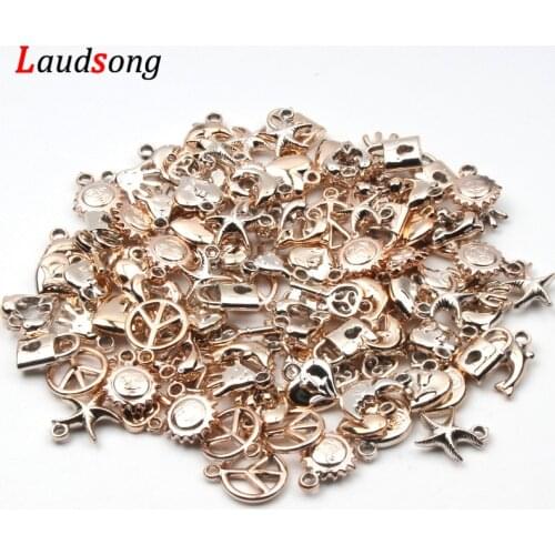 30Pcs Light Gold CCB Plating Charms Pendant Finding For Jewelry Making Necklace Bracelet Accessories Earring DIY Pendants
