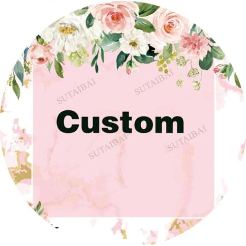 Custom Link Circle Backdrop Round Background Cover Kids Baby Birthday Party Decor Table Cover Photography Backdrops Photo Studio