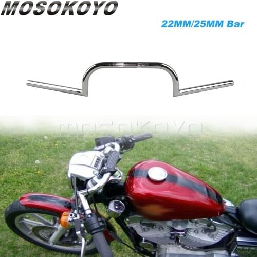 Motorcycle Cafe Racer Clubman 22mm Handlebar 7/8" Handle Bars for Harley Bobber Chopper Chrome